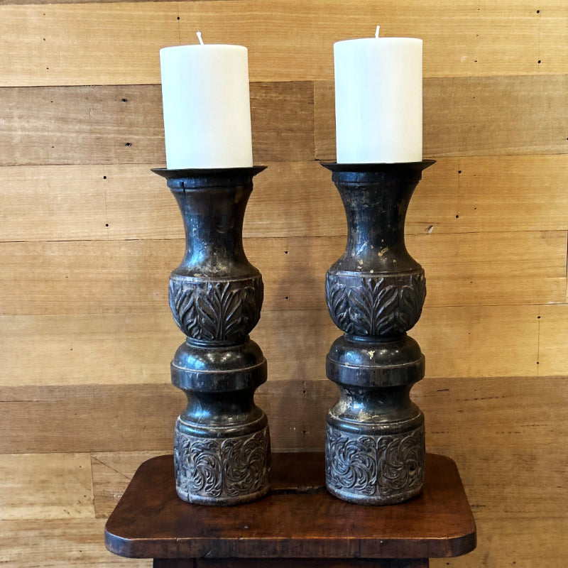 Wooden Carved Candle Holder