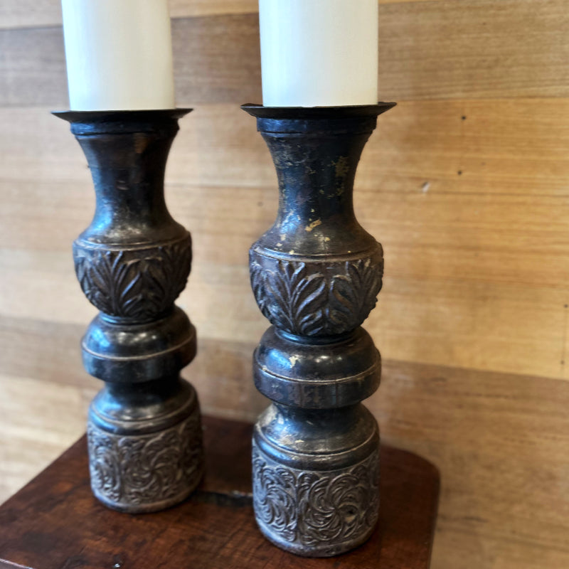 Wooden Carved Candle Holder