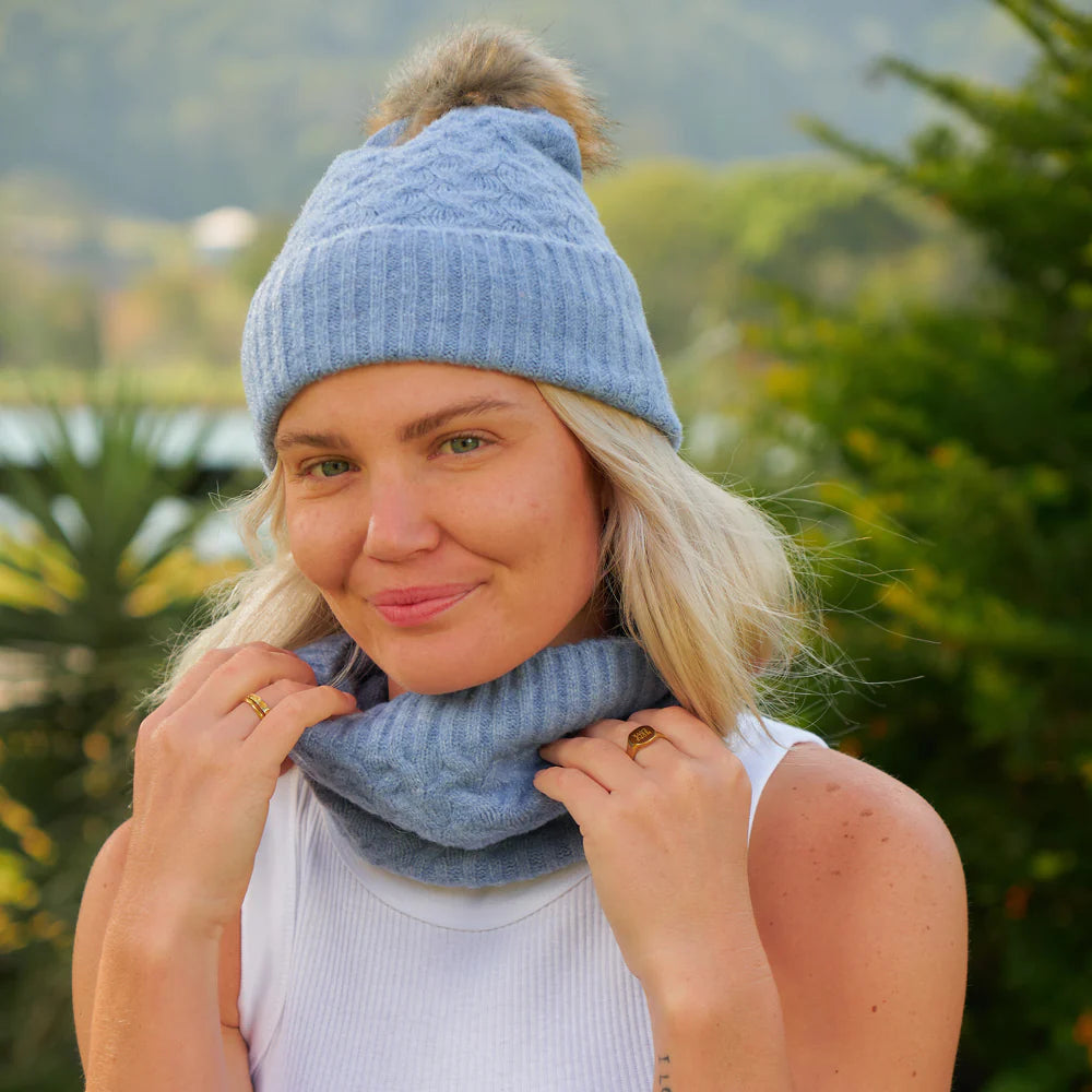 Cable Knit Snood & Beanie Set