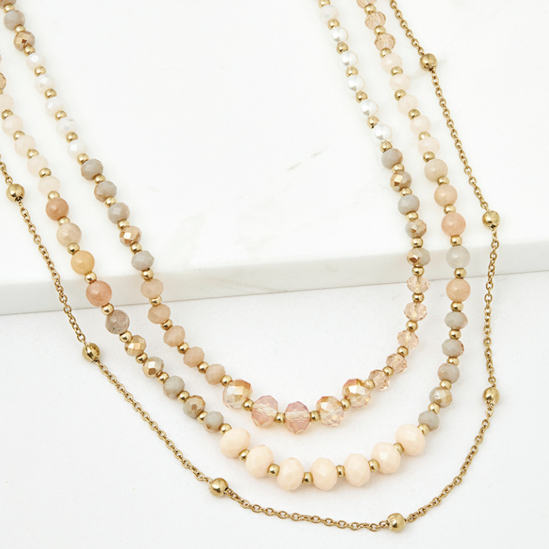 Addison triple strand online necklace