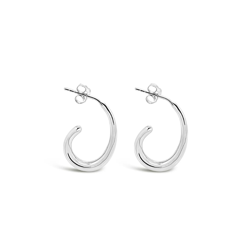 Recurved Hoops Silver