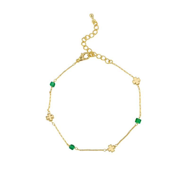 Gold Four Leaf Clover Bracelet AcornNursery