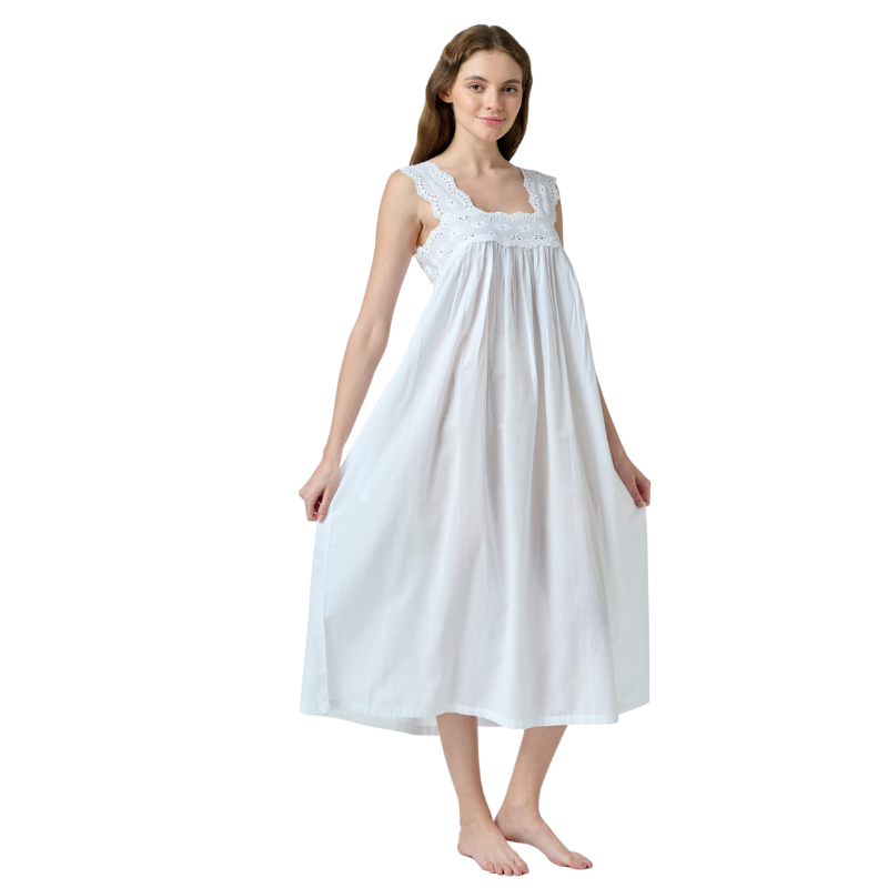 Pin Tucked Laced Nightie MD-701