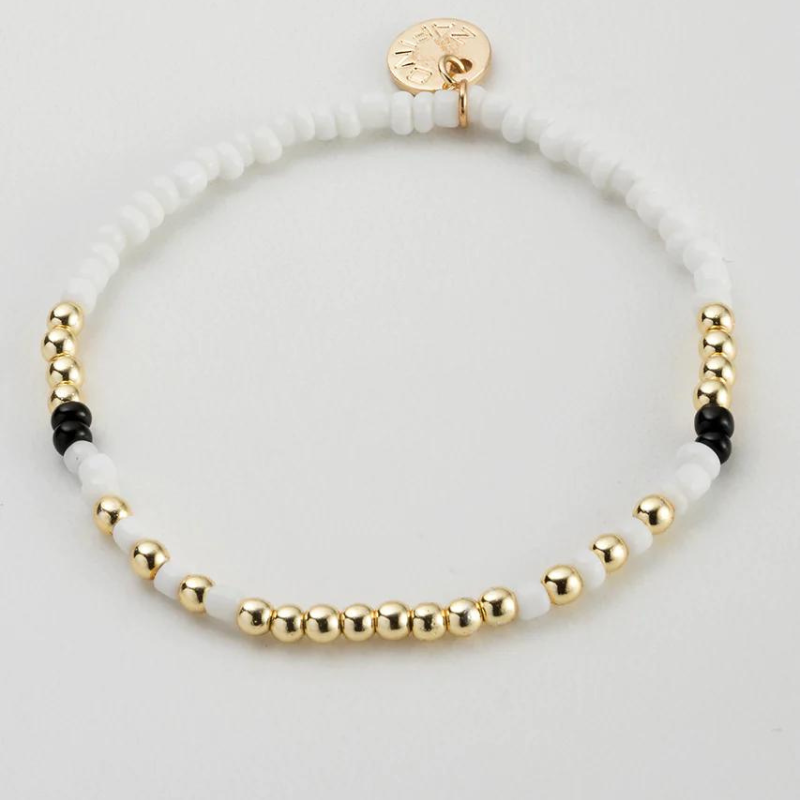 White gold beaded deals bracelet