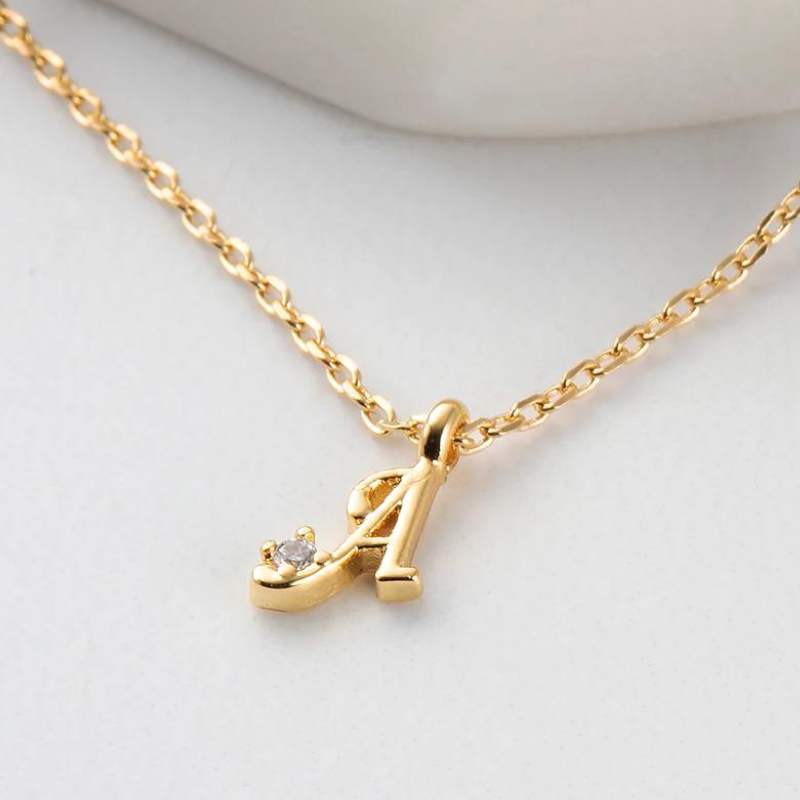 Chain initial necklace deals