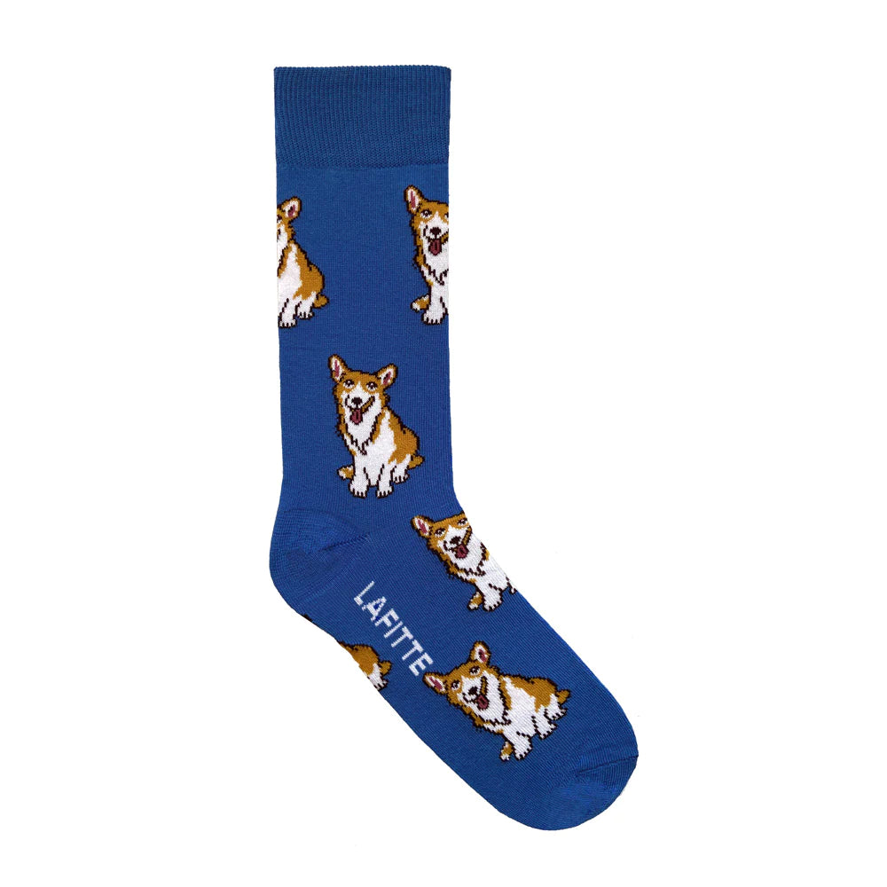 Corgi Light Royal Blue Socks