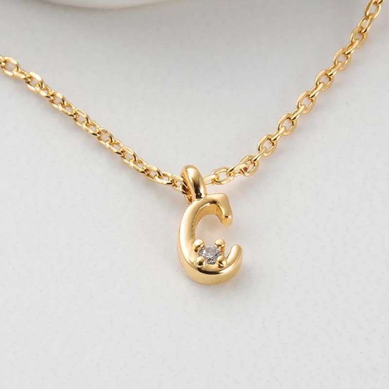 Initial Necklace 18k Gold Plated