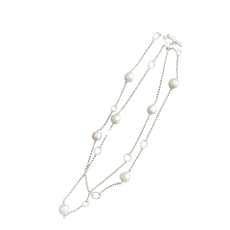 South Sea Pearl and sterling silver necklace