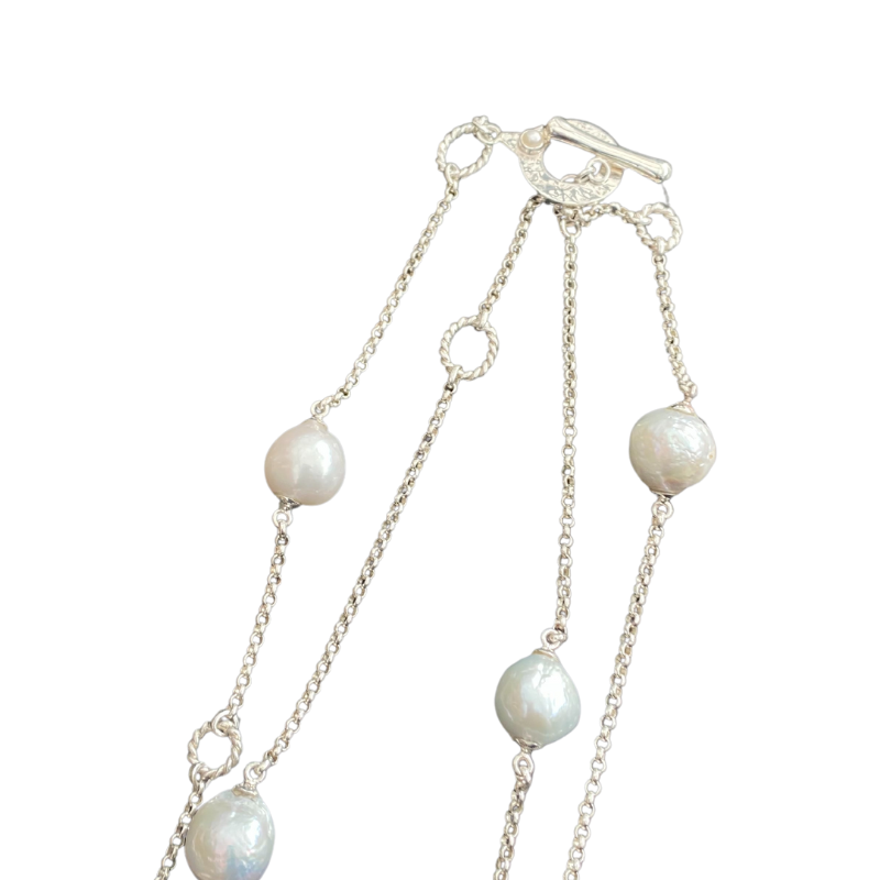 South Sea Pearl and sterling silver necklace