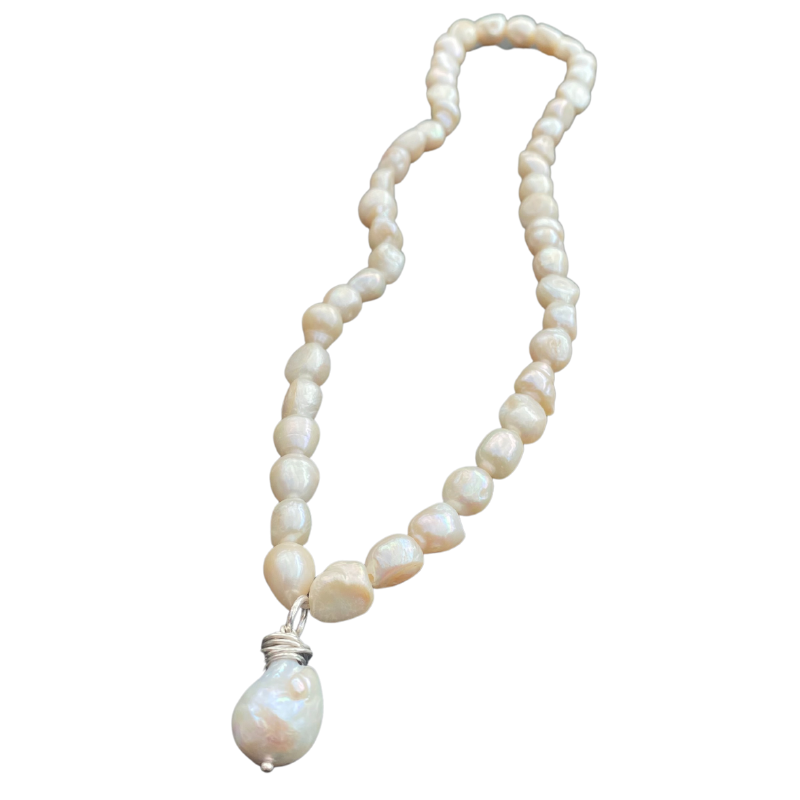 Fresh water and baroque pearl wrap bracelet/necklace