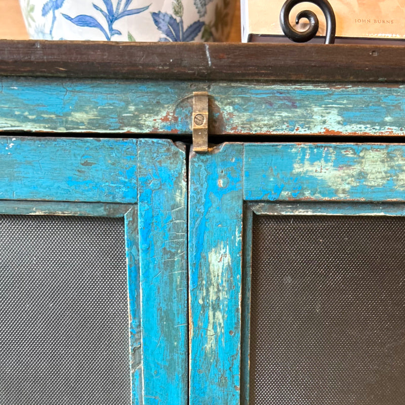 Vintage Blue Patinaed Cabinet