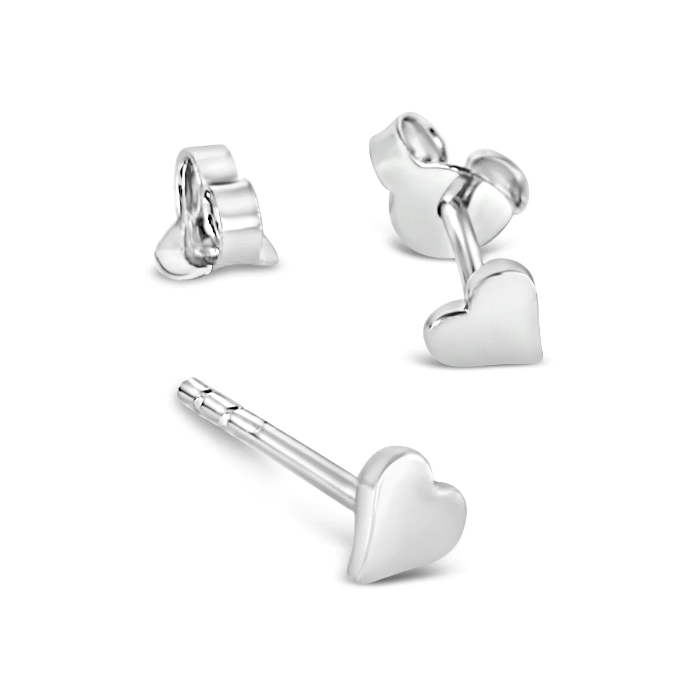 Tiny Heart Earrings Silver