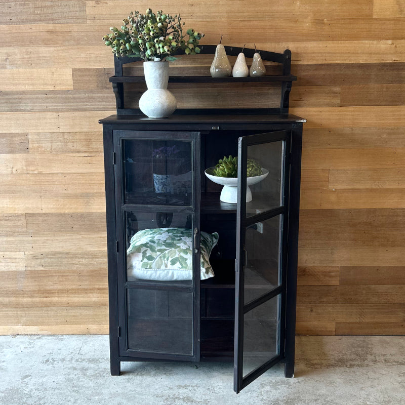 Dark Wood cabinet with glass