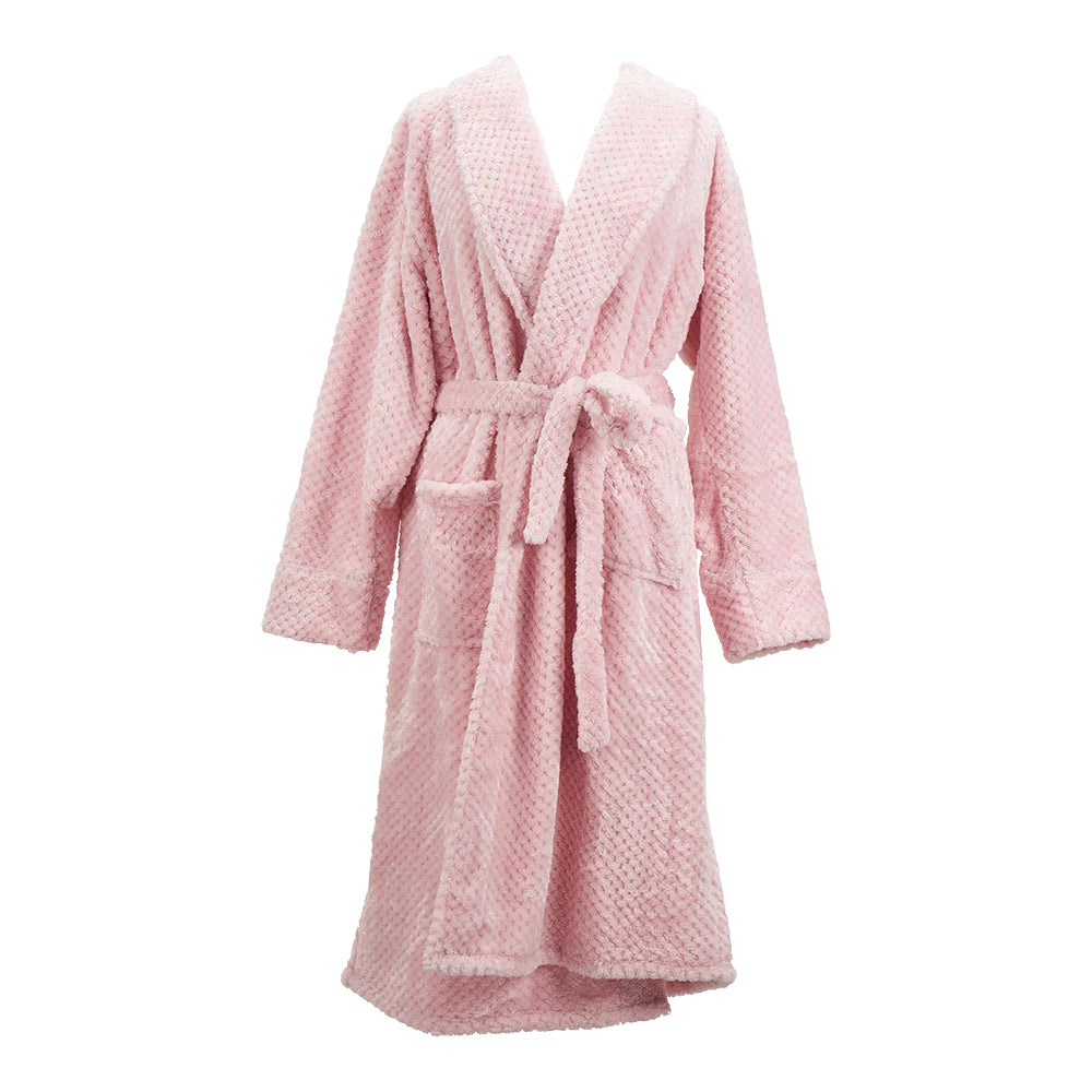 Bath Robe Cosy Luxe Waffle Pink
