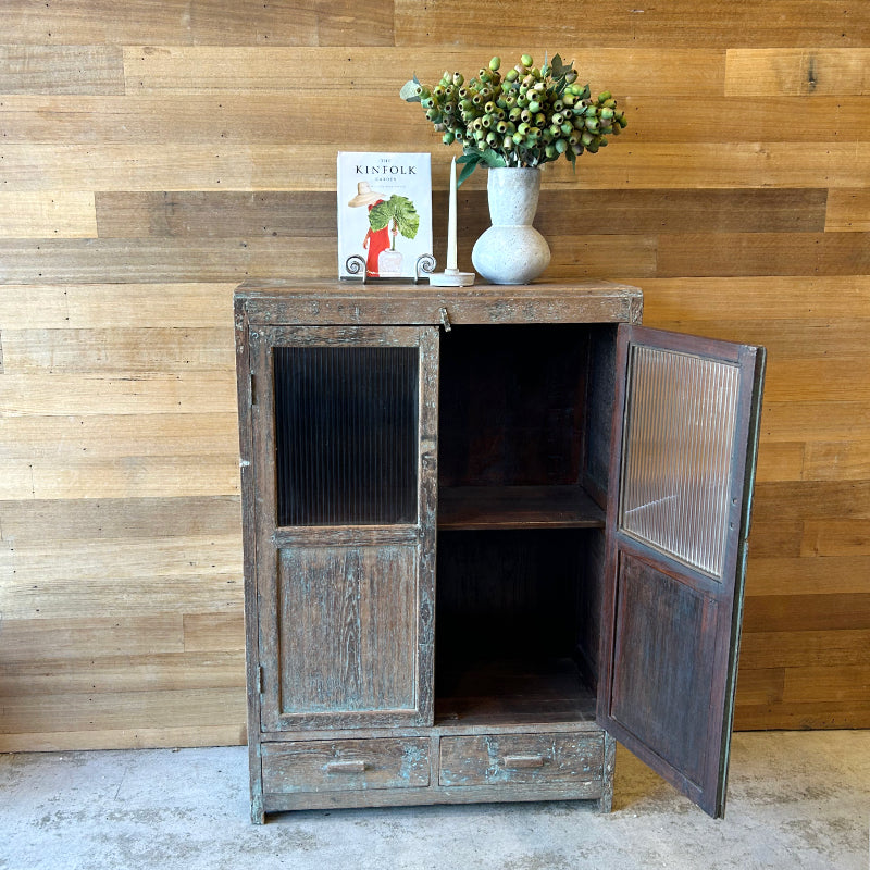 Vintage Patinaed Wooden Cabinet