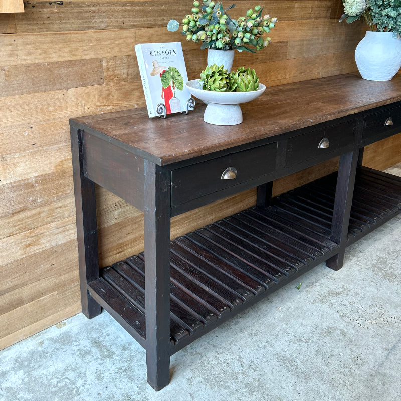 Wooden 4 Drawer Console