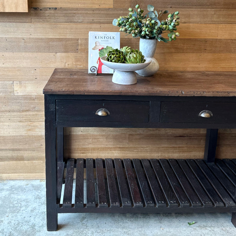 Wooden 4 Drawer Console