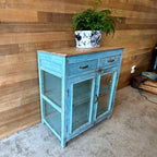 Blue Wooden Two drawer cabinet