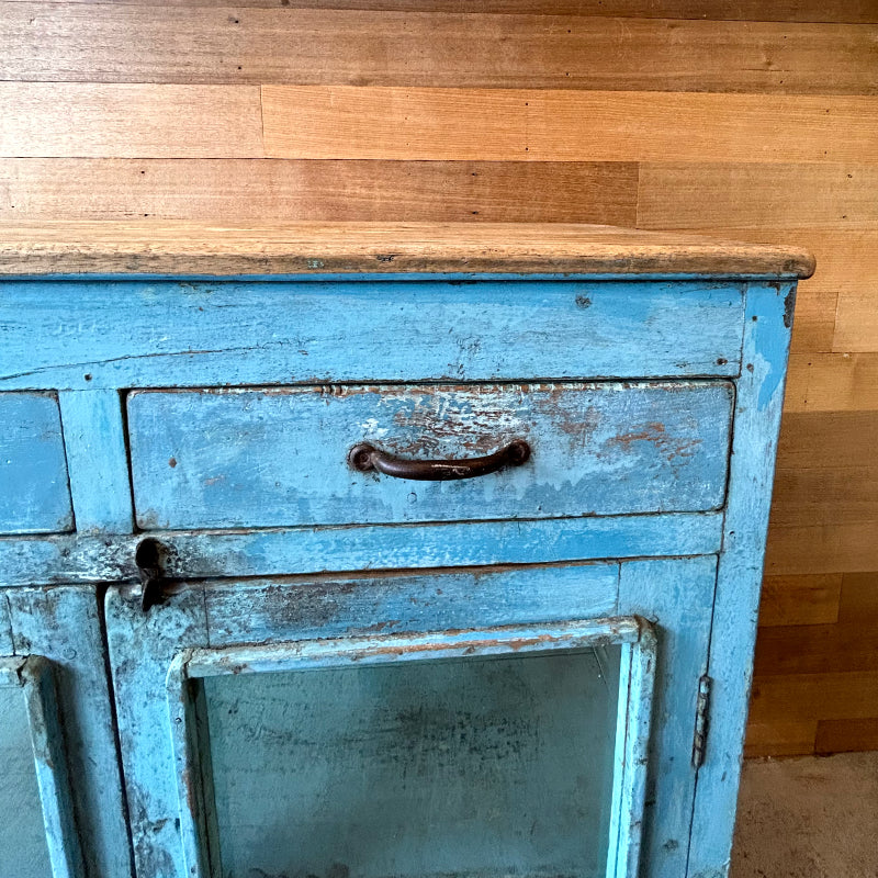 Blue Wooden Two drawer cabinet
