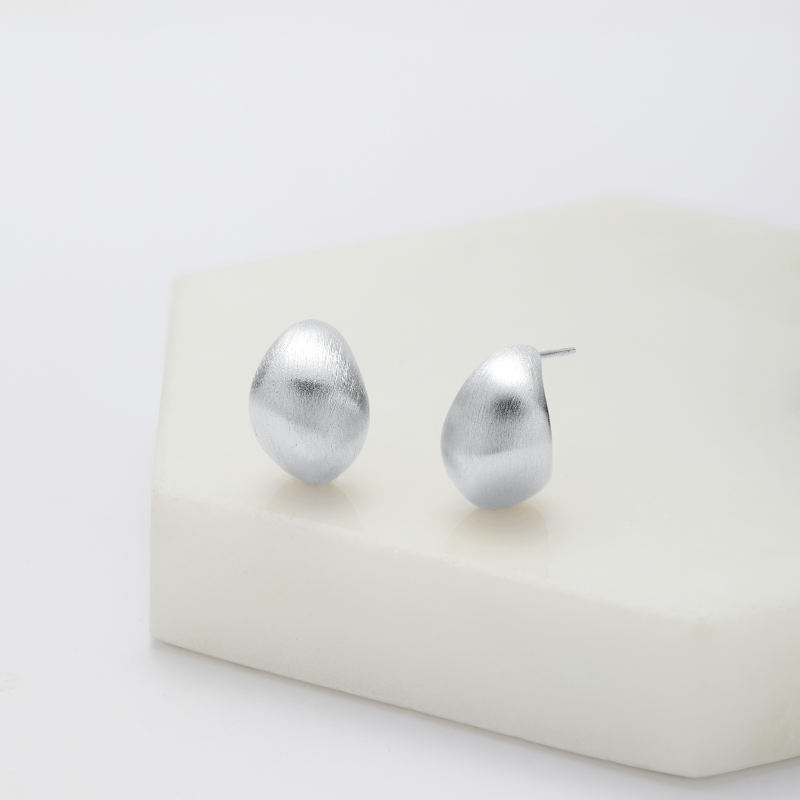 Ally Earring Brushed Silver Zafino