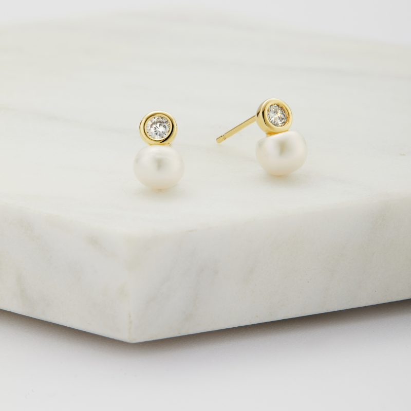 Aria Stud Earring Sterling Silver Zafino