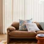 Linear Blue Linen Cushion 50cm