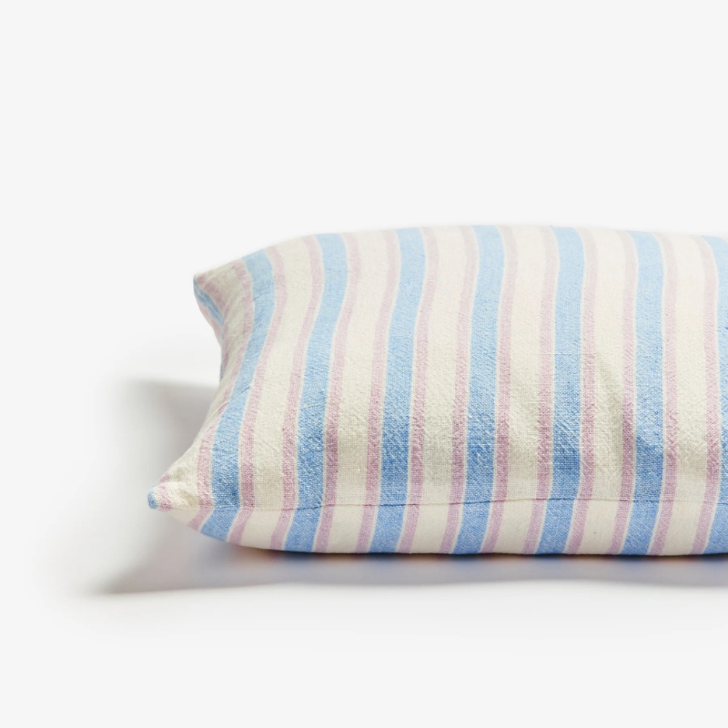 Linear Blue Linen Cushion 50cm