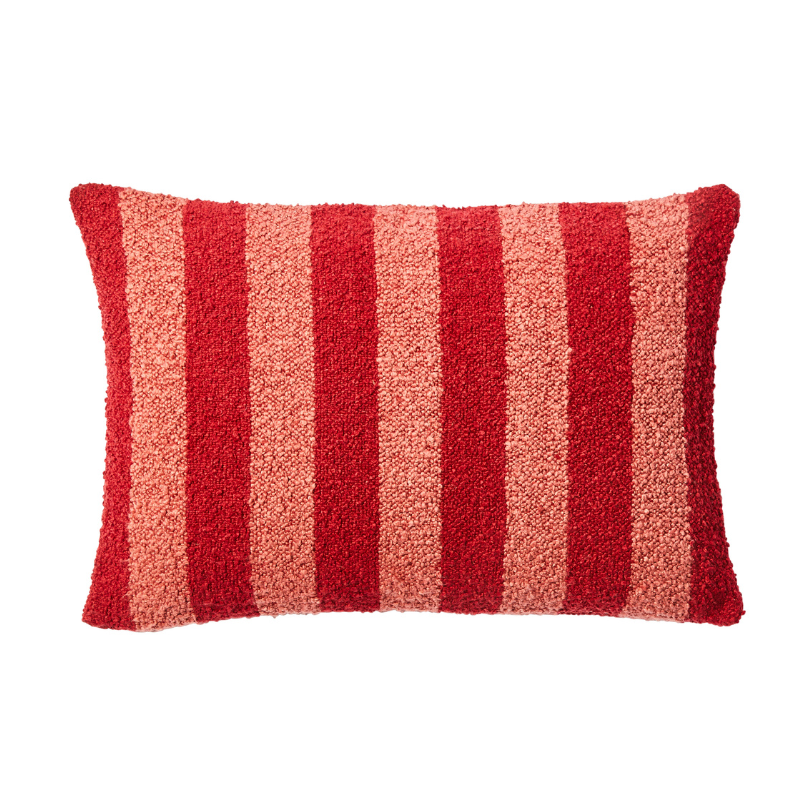 Boucle Stripe Burgundy 60x 40cm Cushion