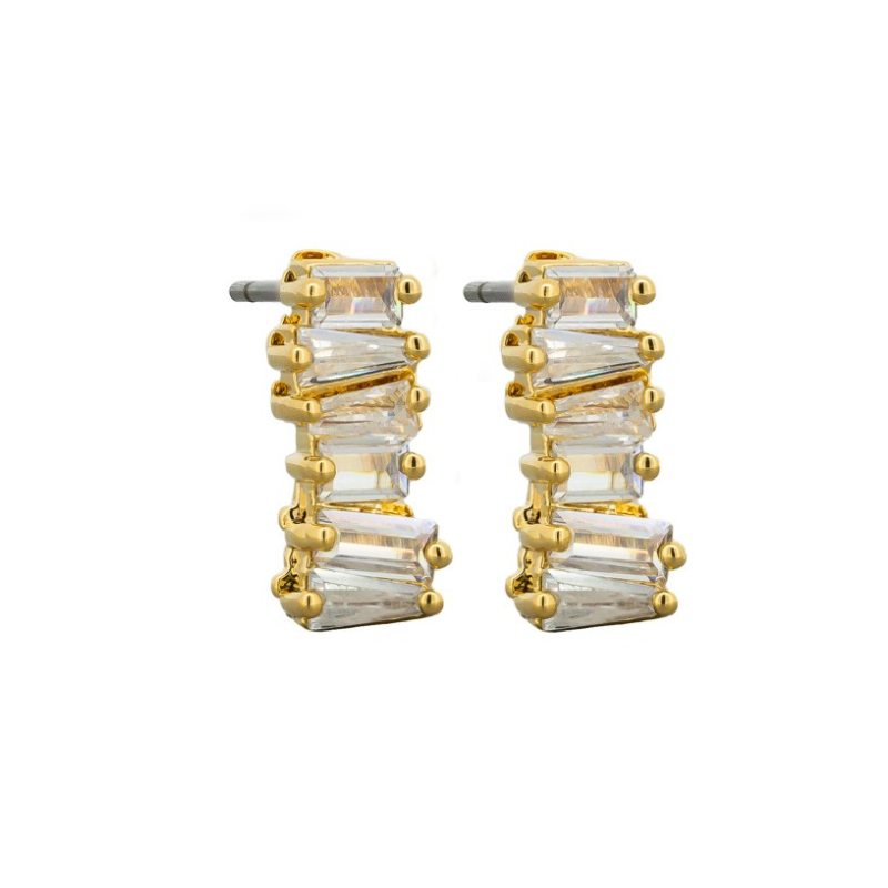 Gold Crystal Stack Earrings