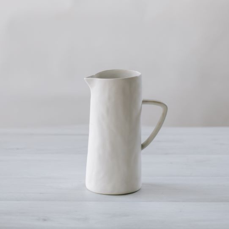 Flax Jug with Handle White