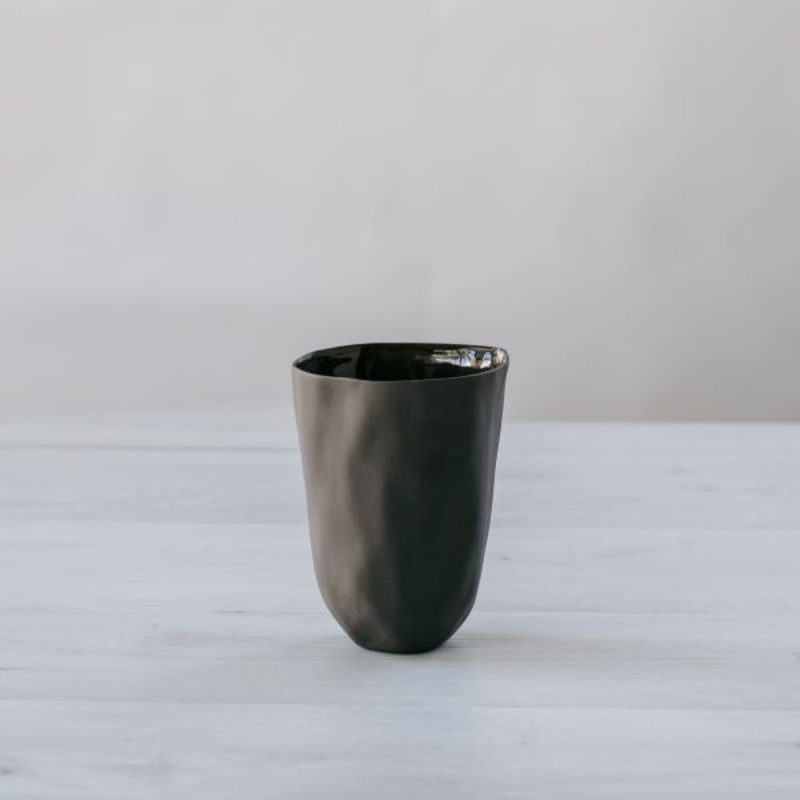 Flax Small Vase Charcoal
