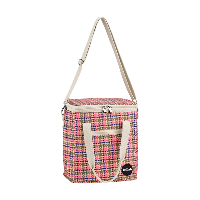 Mini Cooler Pink Houndstooth