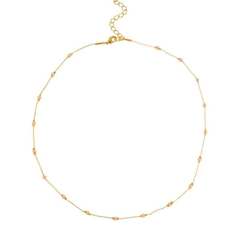 Petite Rose Quartz Bead Necklace