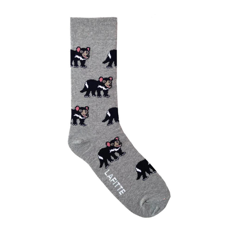 Tasmanian Devil Marle Grey Socks