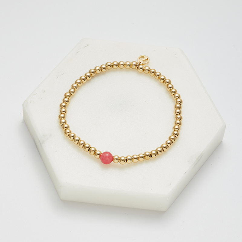 Gold Bead Bracelet Rouge