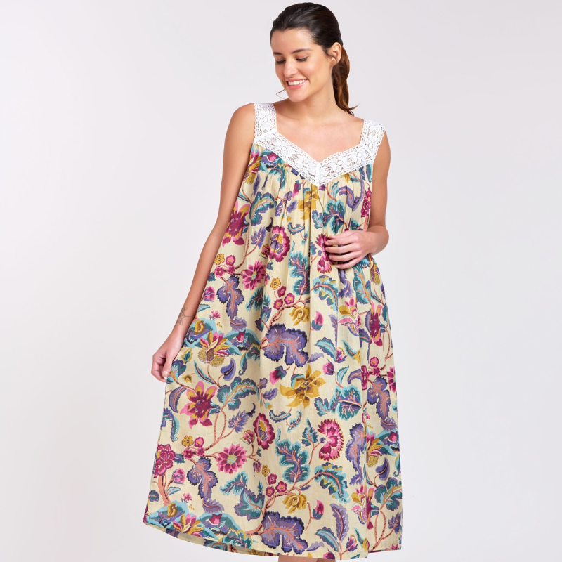 Arabella Nightie V-Neck Lace Floral MD-410F9