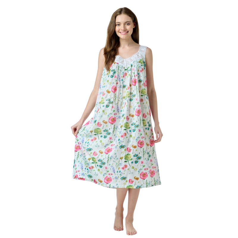 V-Neck Laced Nightie MD-410A1