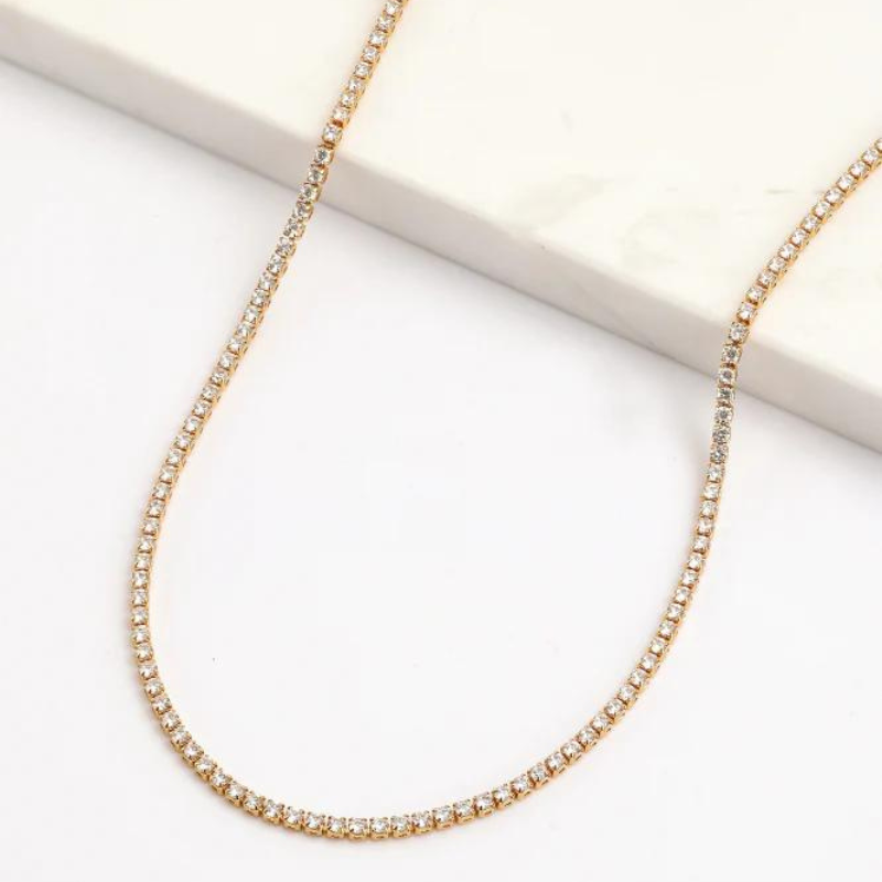 Isla Tennis Necklace Gold