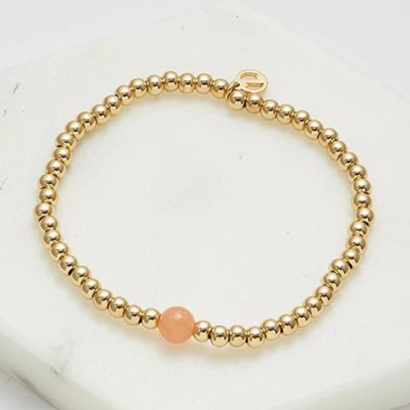 Gold Bead Bracelet Blush