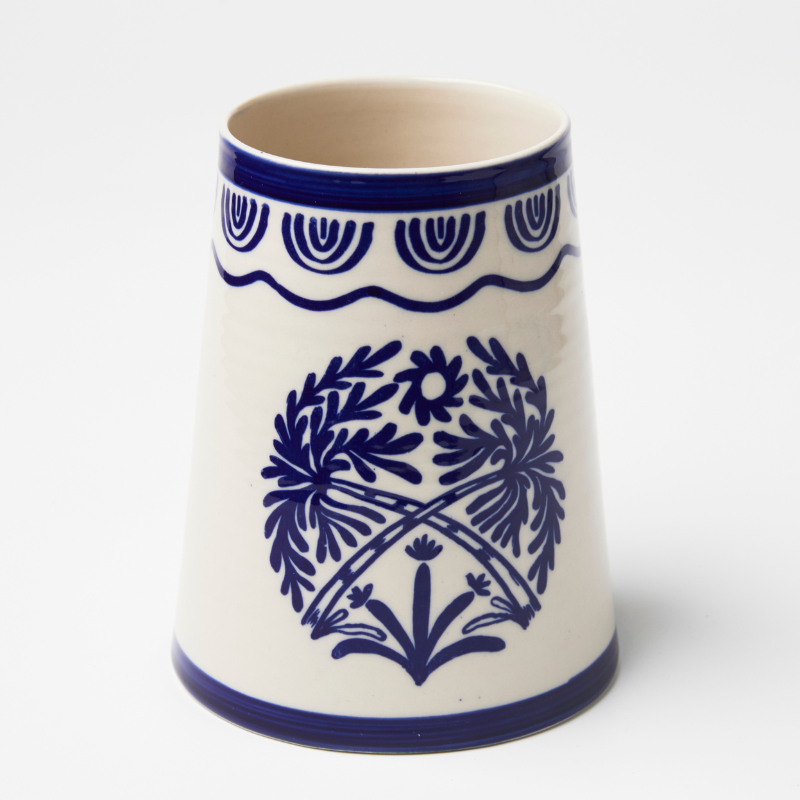 Del Sol Palm Vase Blue