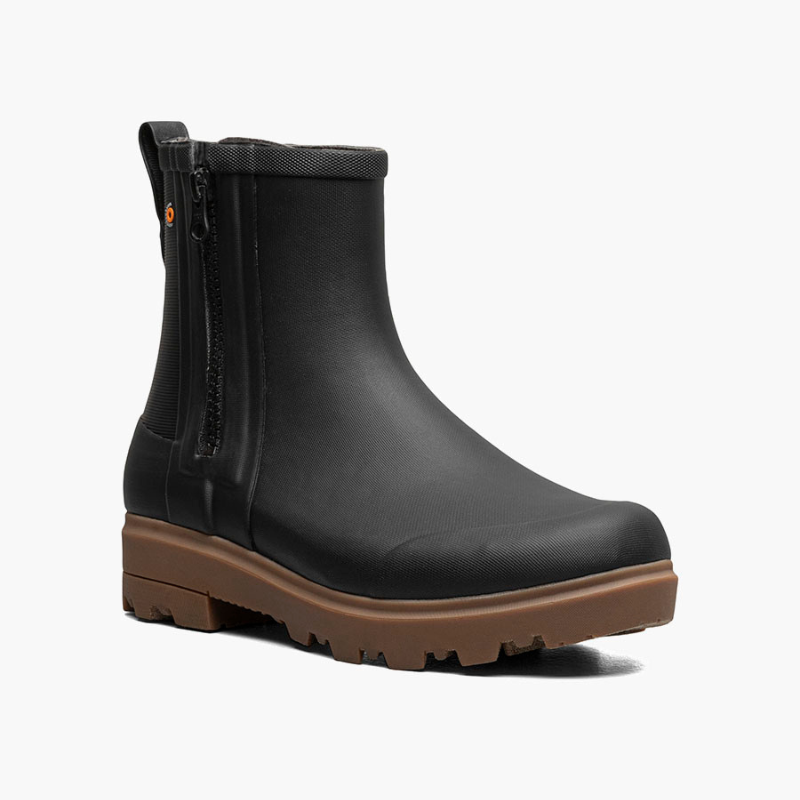 BOGS Holly Rain Zip Black Boots