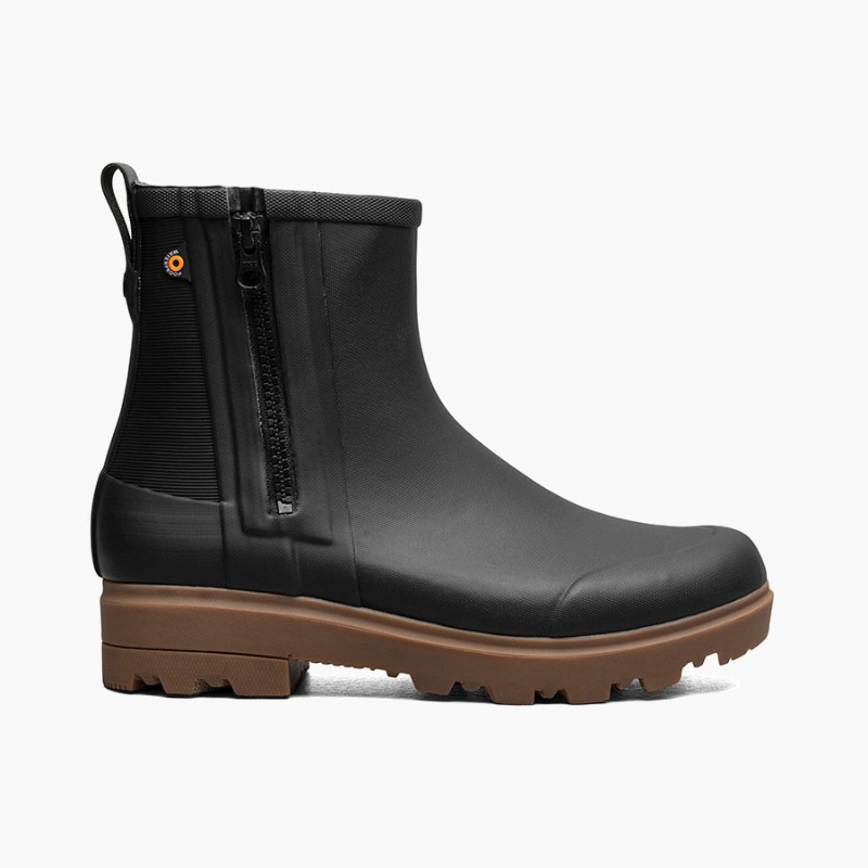 BOGS Holly Rain Zip Black Boots