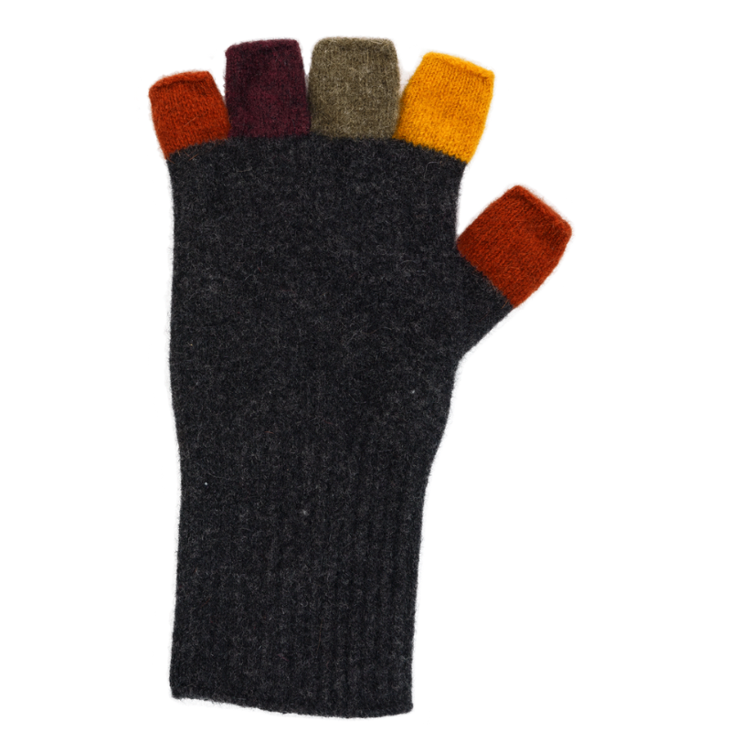 Multi Fingerless Gloves Possum Merino