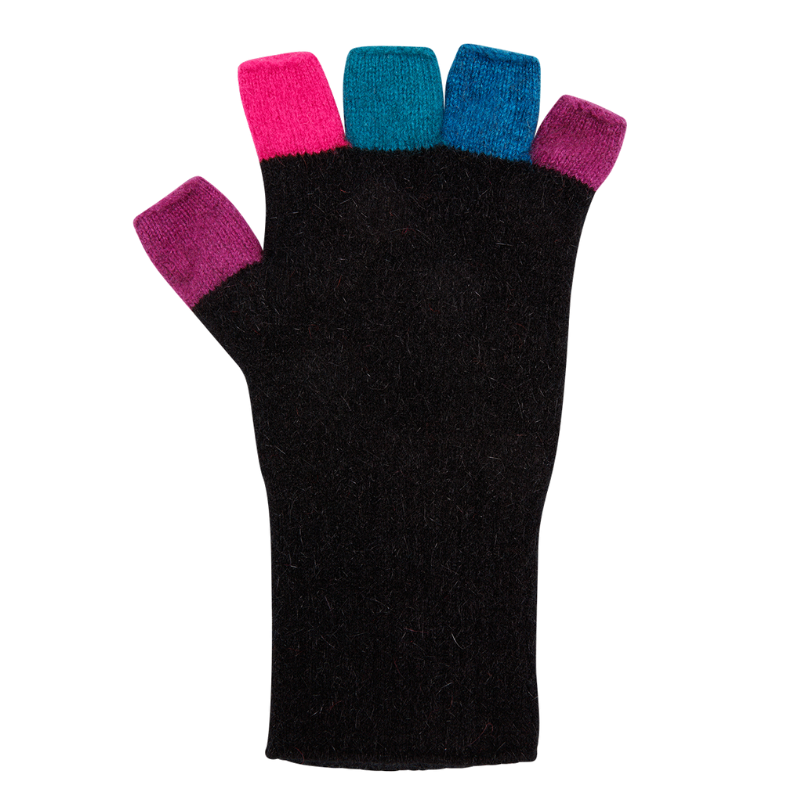 Multi Fingerless Gloves Possum Merino