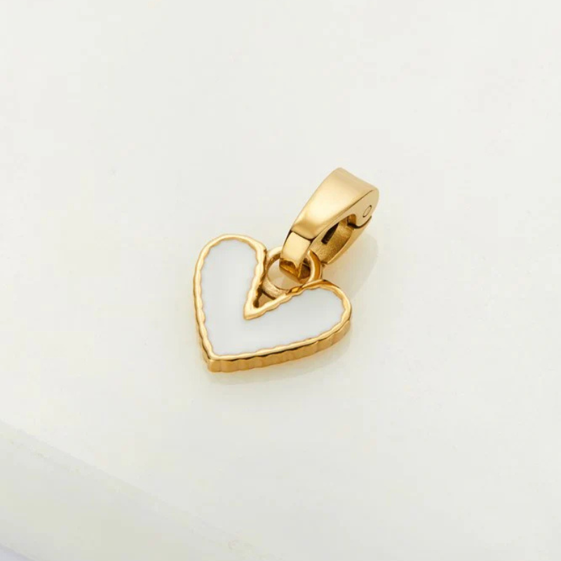 White Heart Charm