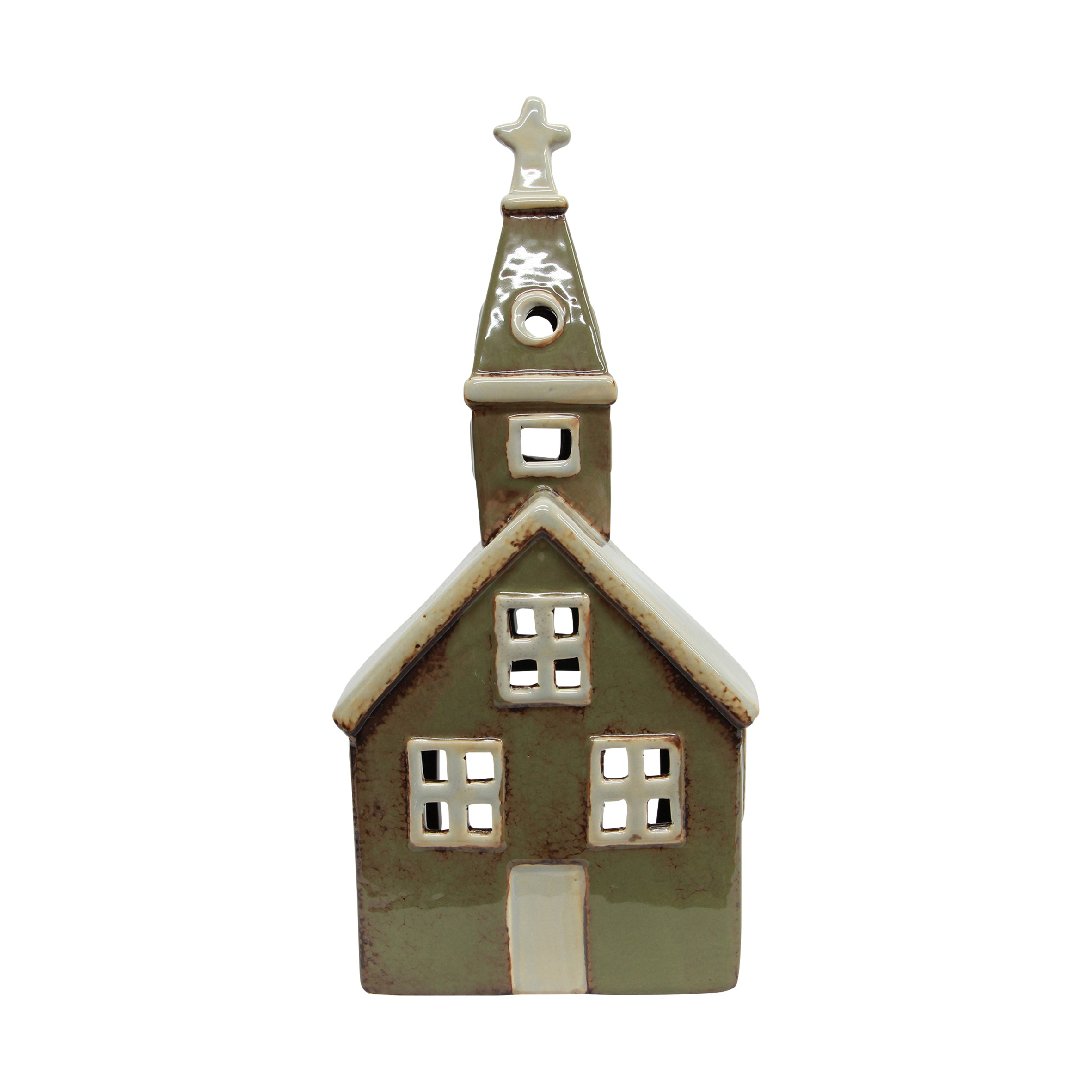 Alsace Tea Light Church Olive Green