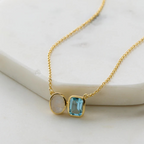 Skylar Necklace Moonstone/Blue Topaz