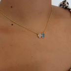 Skylar Necklace Moonstone/Blue Topaz