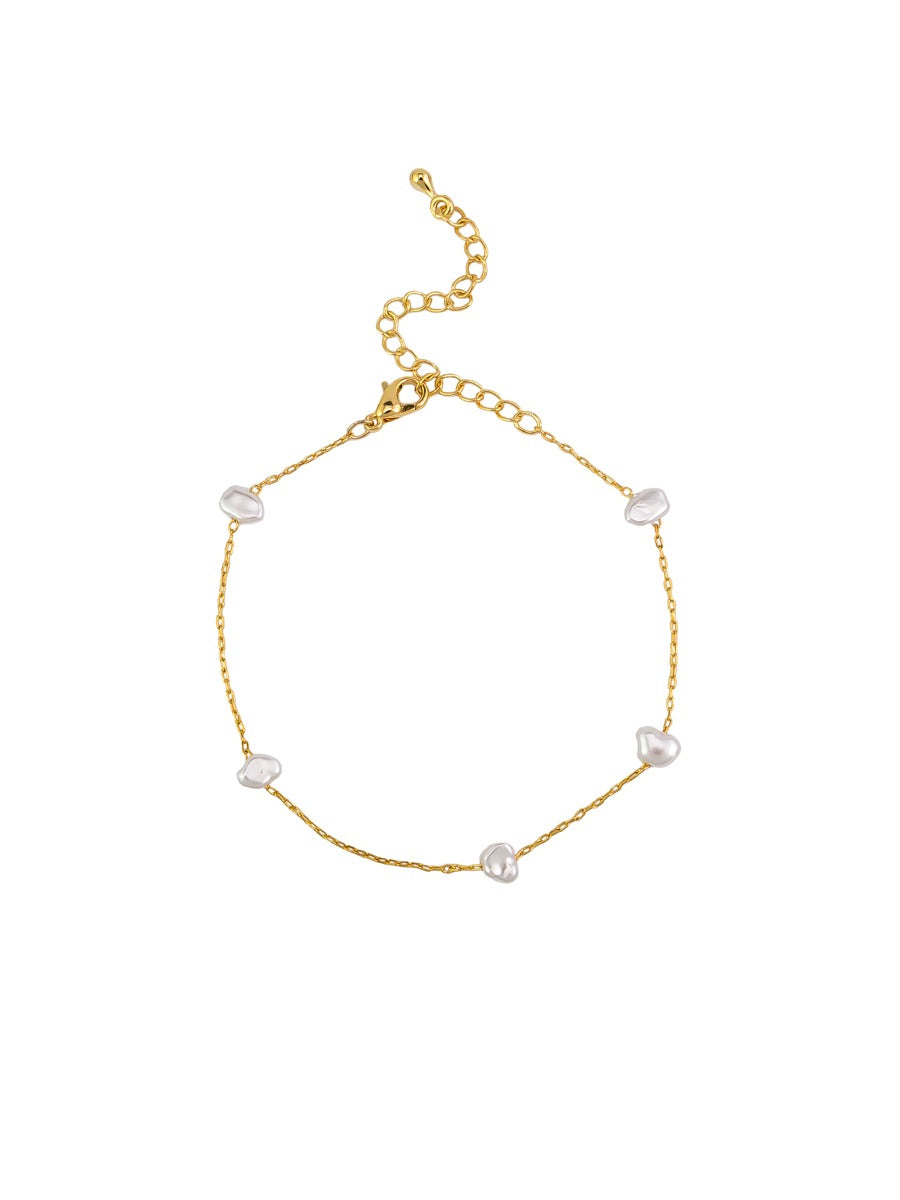 Pebble Pearl Chain Bracelet