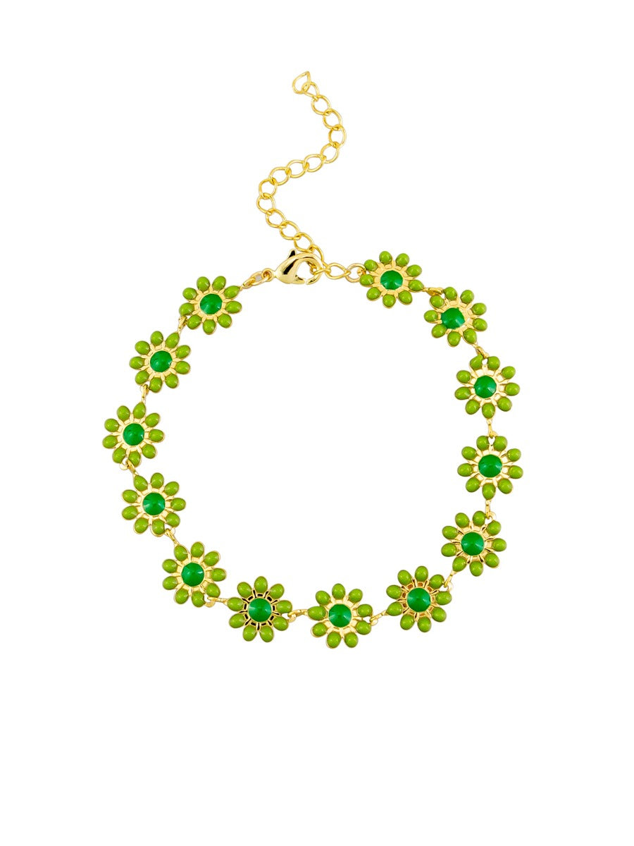 Green Daisy Garden Bracelet